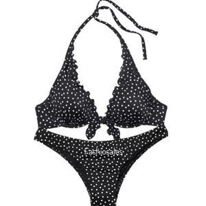 Victorias Secret Swim Capri Ruffle Bikini top Removable Push Up & Bottoms Set